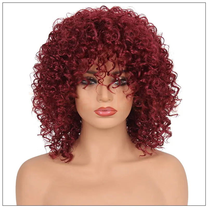 Black Fluffy Small Curly Wig